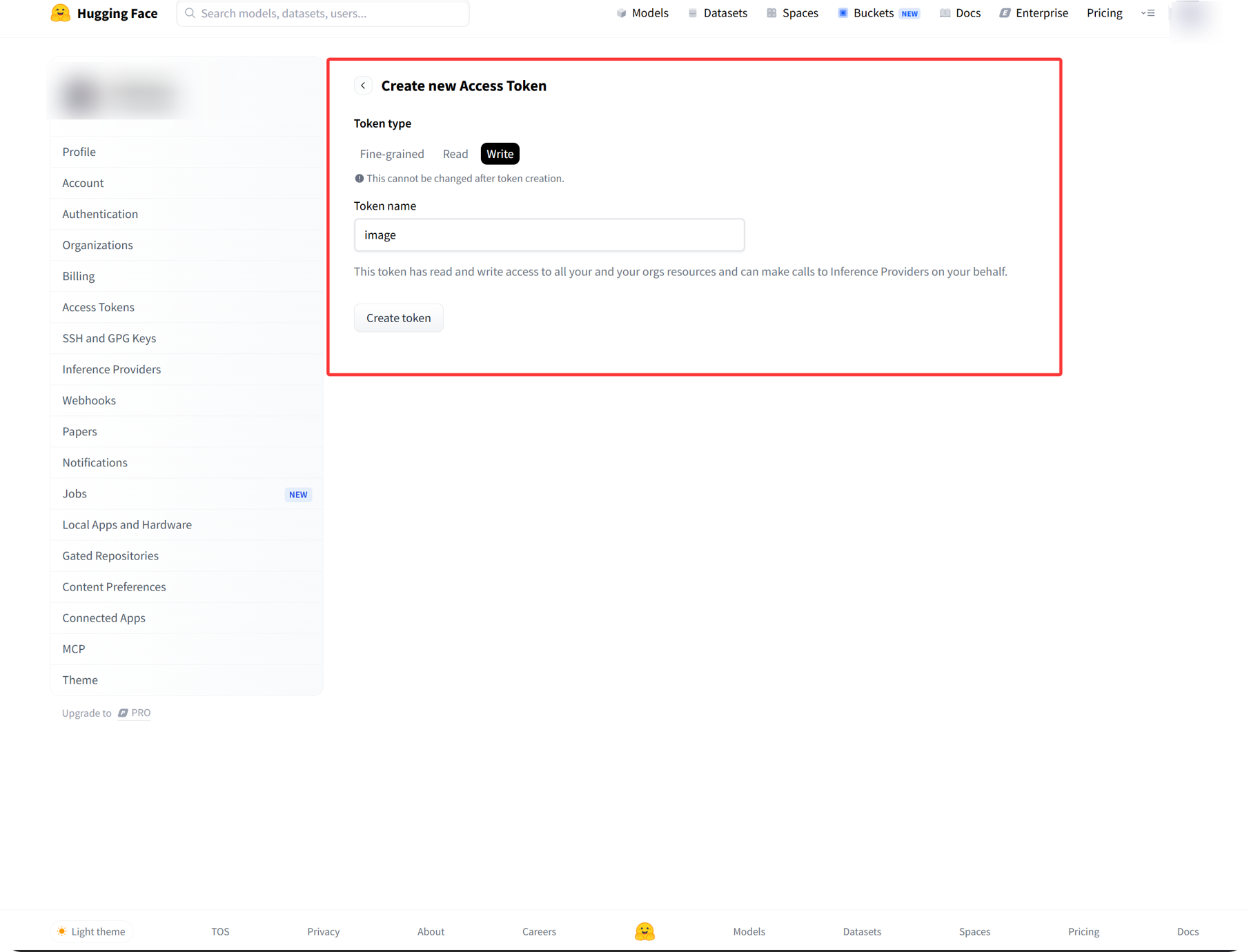 Create a token